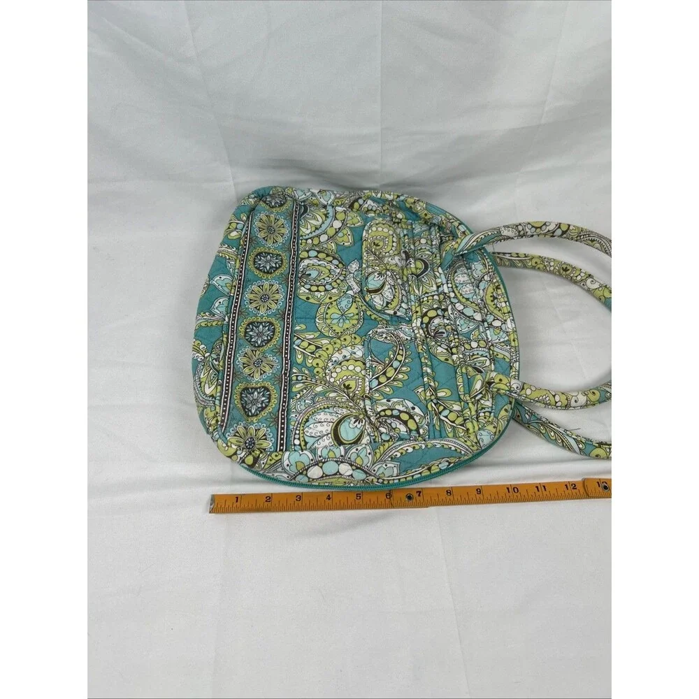 Vera Bradley Retired Small Bowler Bag Peacock Garden Paisley Teal Green 2007